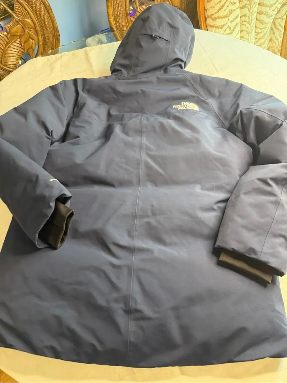 The North Face Men’s Navy Blue 550 Fill DryVent Down Hooded Parka Jacket XL